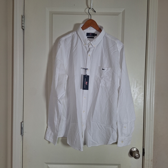 Vineyard Vines Other - NWT Vineyard Vines Men Shoreline Solid Perfect Wash Poplin White Shirt Size 2XL
